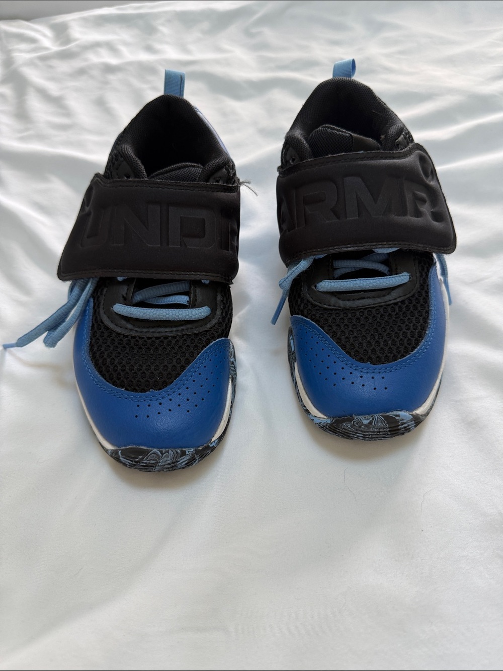 Under Armour Kids Blue and Black Velcro Athletic Sneakers